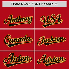 Red Gold-Black Three Stripes Raglan Full-Snap Varsity Letterman Hoodie 5