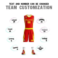 Red Gold Classic Mesh Basketball Jersey 4