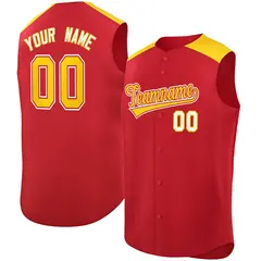 Red Gold Classic Sleeveless Baseball Jersey 1