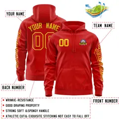 Red Gold Classic Varsity Full-Zip Letterman Jacket Hoodie 4