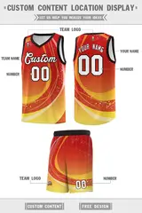 Red Gold Galaxy Graffiti Basketball Jersey Sports Uniform 2