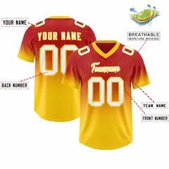 Red Gold Gradient Authentic Outdoor Football Jersey 2