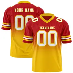 Red Gold Gradient Outdoor Fashion Flag Football Jersey