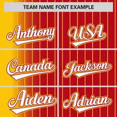 Red Gold Gradient Pinstripe Varsity Full-Snap Baseball Jacket 3