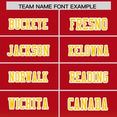 Red Gold Gradient Side Pattern Authentic Football Jersey 3