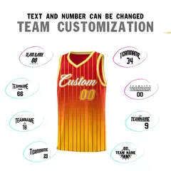 Red Gold Gradient Stripe Basketball Jersey 4