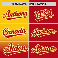 Red Gold Half Gradient Authentic Baseball Jersey 3