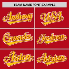 Red Gold Half Stripe Authentic Baseball Jersey 3