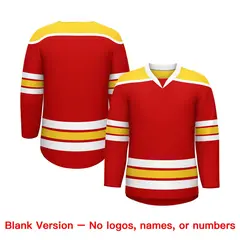 Red Gold Ice Cream Helmet Pattern Hockey Jersey 7