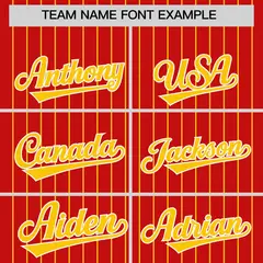 Red Gold Pinstripe Two-Tone Authentic Baseball Jersey 3