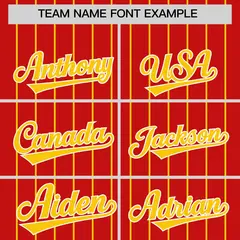 Red Gold Pinstripe Two-Tone Authentic Baseball Jersey 3