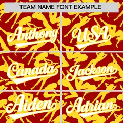 Red Gold Playboy Graffiti Pattern Baseball Jersey 3
