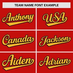 Red Gold Raglan Sleeve Authentic Baseball Jersey 3