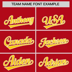 Red Gold Raglan Three Stripes Varsity Letterman Jacket Hoodie 5
