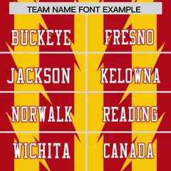 Red Gold Razr Stripe Graffiti Pattern Flag Football Jersey 3