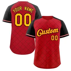 Red Gold Red-Black Rhombus Authentic Baseball Jersey