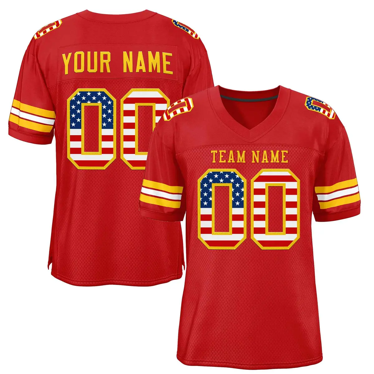 Red Gold-Red Classic Style Authentic Football Jersey
