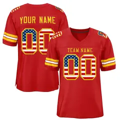 Red Gold-Red Classic Style Authentic Football Jersey 1