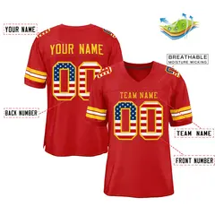 Red Gold-Red Classic Style Authentic Football Jersey 2
