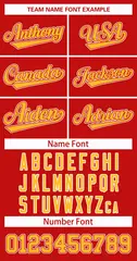 Red Gold Red-White Classic Style Hockey Jersey 3