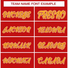Red Gold Red-White Classic Style Hockey Jersey 3
