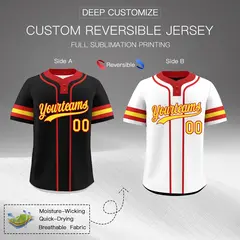 Red Gold Reversible Two-Button Baseball Jersey 2
