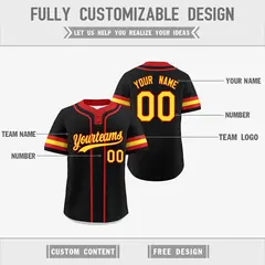 Red Gold Reversible Two-Button Baseball Jersey 3