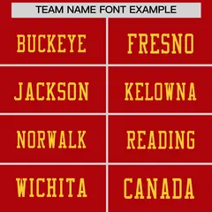 Red Gold Sequin Lettering Football Jersey 3