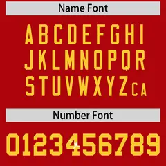 Red Gold Sequin Lettering Football Jersey 4