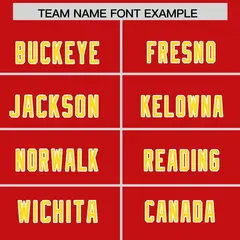 Red Gold Side Stripe Authentic Football Jersey 3