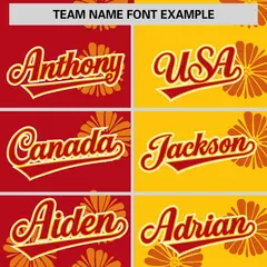 Red Gold Split Flower Graffiti Authentic Baseball Jersey 3