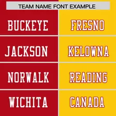 Red Gold Split Two Tone Authentic Football Jersey 3