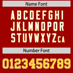 Red Gold Star Pattern Raglan Sleeves Football Jersey 4