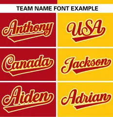 Red Gold Stripe-Solid Combo Authentic Baseball Jersey 3
