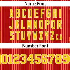 Red Gold Stripe Two-Button Softball Jersey 3
