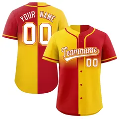 Red Gold Symmetrical Gradient Authentic Baseball Jersey