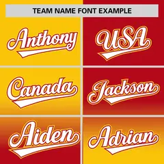 Red Gold Symmetrical Gradient Authentic Baseball Jersey 3