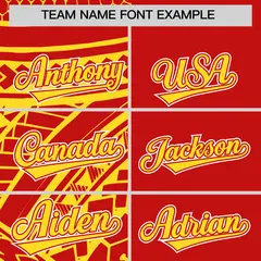 Red Gold Tribal Split Baseball Jersey 3
