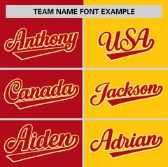 Red Gold Two Tone Striped Authentic Baseball Jersey 3