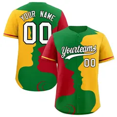 Red Gold Valentine's Day Couple Silhouettes Baseball Jersey 1
