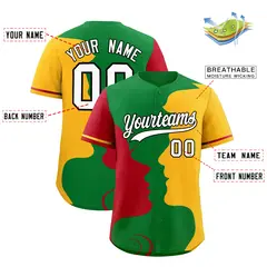 Red Gold Valentine's Day Couple Silhouettes Baseball Jersey 3