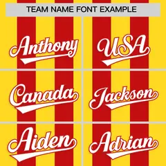 Red Gold Vertical Stripes Performance Polo Shirt 3