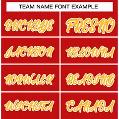 Red Gold-White Classic Hockey Jersey 3