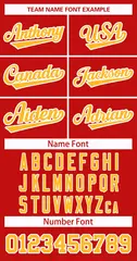 Red Gold-White Classic Hockey Jersey 3