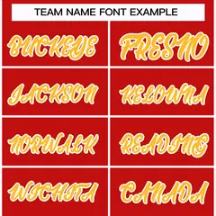 Red Gold-White Classic Hockey Jersey 3