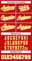 Red Gold-White Classic Hockey Jersey 3