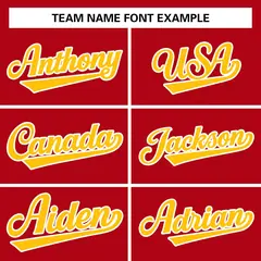 Red Gold-White Classic Varsity Full-Snap Letterman Jacket 3