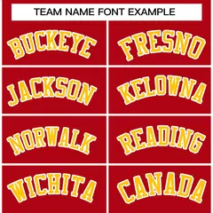 Red Gold-White Classic Varsity Full-Snap Letterman Jacket 3