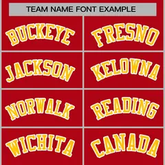 Red Gold-White Classic Varsity Full-Snap Letterman Jacket 5