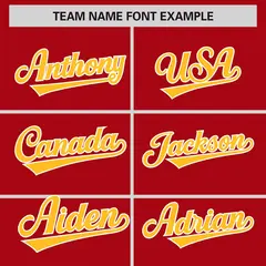 Red Gold-White Color Block Varsity Letterman Jacket 3